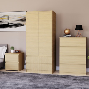 Denver Bedroom Set (2 Drawer Bedside, 4 Drawer Chest, 2 Door 2 Drawer Wardrobe) by Vida Designs