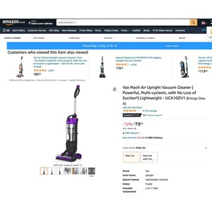 Mach Air Energise Multi - Black by Vax