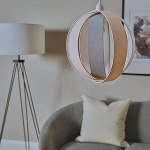 Pink Modern Fabric Globe Ceiling Pendant Light Shade - Pink by ValueLights