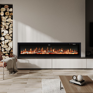 Electric Fireplace with Remote - Black / 152.4cm by Livingandhome