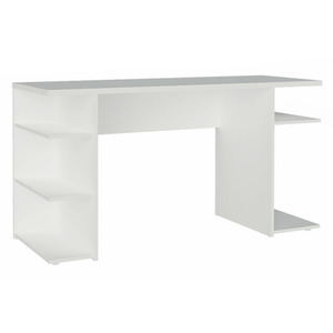 MADESA Gaming Computer Desk with 5 shelves - White by Madesa