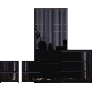Vida Designs Glinton 4 Piece FSC Certified Bedroom Set- Black by Vida Designs