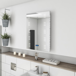 Anti-Fog LED Bathroom Mirror with Charging Port - Silver by Livingandhome