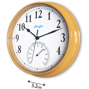 Tub Wall Clock with Thermometer - Mustard Yellow by Audlee