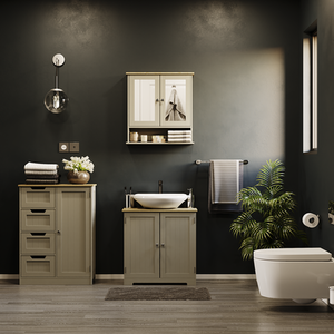 Priano 2 Door Under Sink Cabinet - Grey by Vida Designs