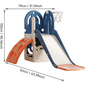 Kidkid 4-in-1 Slide Climber Set with Basketball Hoop by Kidkid