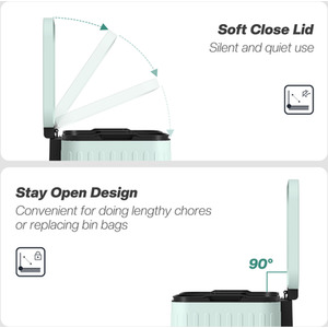 HOMCOM Dual 20L Kitchen Double Bin with Soft-Close Lid by HOMCOM