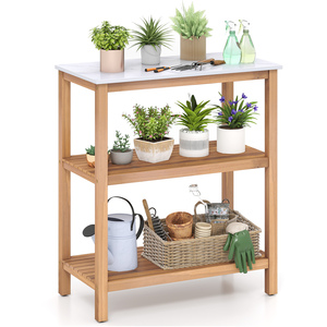 Garden Potting Work Table - Natural by Costway