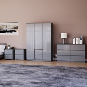 Vida Designs Glinton 4 Piece FSC Bedroom Set - Grey by Vida Designs