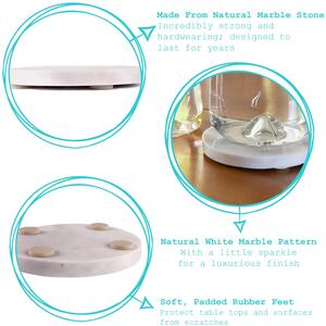 12pc Marble Placemats Round Coasters Set - White by Argon Tableware