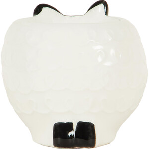 Highland Flock 3D Ceramic Hand Painted Sheep Egg Cup - White and Black