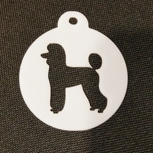 Dog Themed Coffee Stencil - White / Pet Trim Poodle by Pet Mirrors