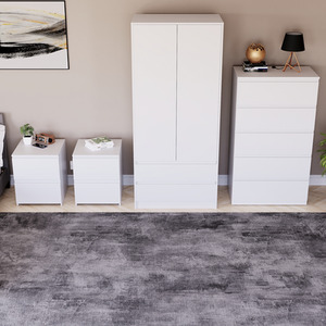 Denver Bedroom Set (2 Drawer Bedside (x2), 5 Drawer Chest, 2 Door Wardrobe) by Vida Designs