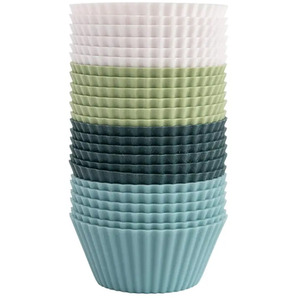 Reusable Silicone Muffin Baking Cups - Green by Livingandhome