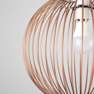 Metal Basket Style Globe Ceiling Pendant Light Shade In Copper Effect Finish - Copper by ValueLights