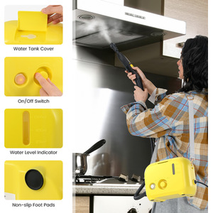 1600W Portable Steam Cleaner - Yellow by Costway