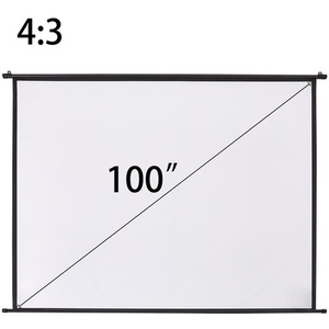 Indoor Portable Black Backed Projector Screen - Black / 215.5cm by Livingandhome