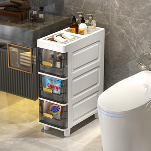 Floor Storage Cabinet with Display Top - Grey by Livingandhome