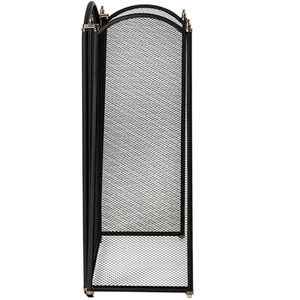 Selby 3 Panel Steel Fire Guard - Black by Vida Designs