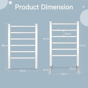 2-in-1 Electric Towel Warmer with 6 Bars - Silver by GAINOOM