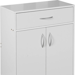 Small 2 Door 1 Drawer Hallway Living Room Sideboard Wooden Storage Cabinet Unit - White by URBNLIVING