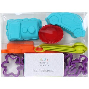 Kids 19 Piece Baking Set - Blue Vehicles