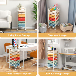 10 Drawer Rolling Storage Cart by Costway