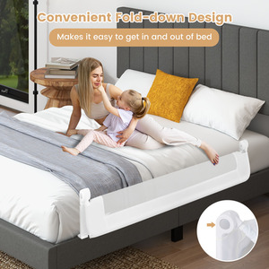 152cm Swing Down Baby Bed Guard Rail by Costway