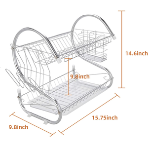 2 Tier Dish Drainer Rack - Silver by Spacesaver