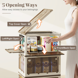 3-Tier Large Collapsible Storage Bins - White by Costway