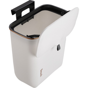 Hanging Kitchen Waste Bin with Lid - Pearl White / 9l by lifeideas