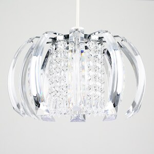 Ceiling Shade In Chrome Finish With Clear Acrylic Droplets - Silver by ValueLights