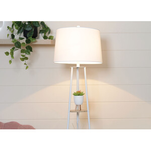 Evie Shelf Floor Lamp - White