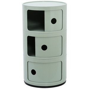 HomeScape Storage Unit Cylindrical Multi-Tiered Plastic Drawer - 3-Tier Green / 58cm by Kindred Trading LTD