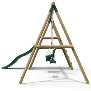 Wooden Swing Set with Slide by Rebo