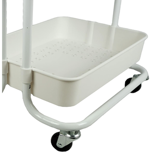 Storage Trolley On Wheels 3 Tier Basket Organiser Cart - White by HyFive