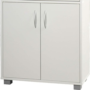 Small 2 Door 1 Drawer Hallway Living Room Sideboard Wooden Storage Cabinet Unit - White by URBNLIVING