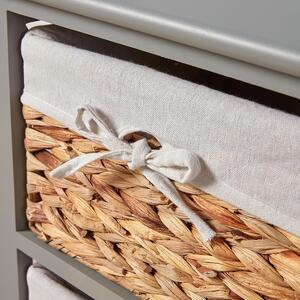 Home Source Dartmouth 4 Wicker Basket Drawer Chest Storage Unit - Grey by Home Source