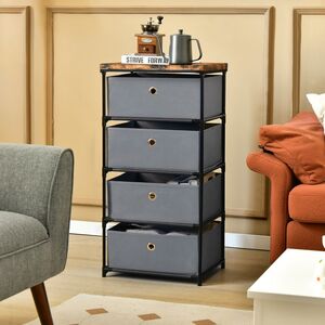 Chest of Drawers Storage Tower - Grey by Costway