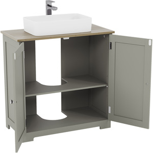 Priano 2 Door Under Sink Cabinet - Grey by Vida Designs