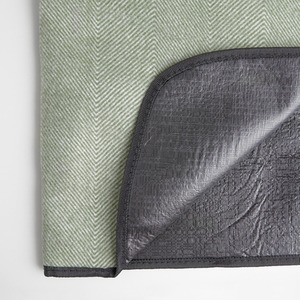 Large Herringbone Waterproof Outdoor Picnic Blanket - Green by VonShef