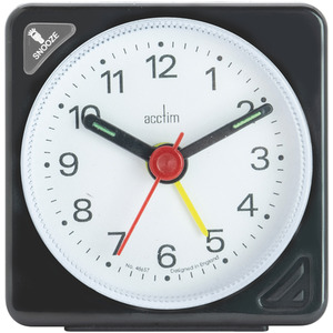 Ingot Analogue Alarm Clock Black - Black by Acctim
