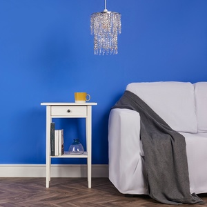 Modern Chrome Acrylic Bead Effect Silver Ceiling Pendant Light Shade - Silver by ValueLights