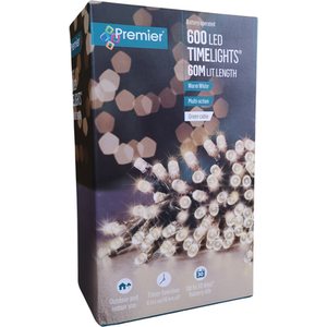 LED Premier Christmas Lights Multi Battery Timer Vintage - Amber by Samuel Alexander