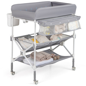 Baby Changing Table Diaper Changing Station - Grey by Costway