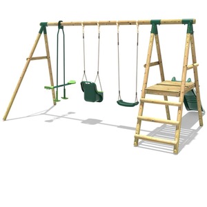 Wooden Swing Set with Slide by Rebo