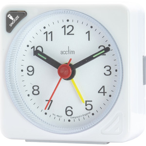 Ingot Analogue Alarm Clock White - White by Acctim