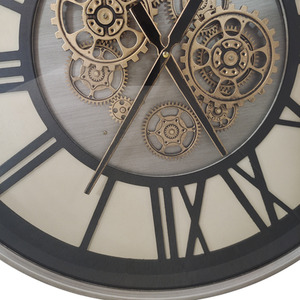 Vanity Living Silver and Gold Wall Clock with Gear Design - Silver by Vanity Living