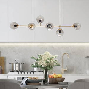 6-Light Kitchen Island Linear Pendant - Gold