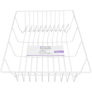 White Metal Wire Dish Drainer - White by My Kitchen